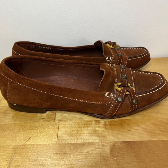 Cole Haan suede Loafers Brown flats Size 7.5 B Made In Italy Preppy slide on - Picture 9 of 13